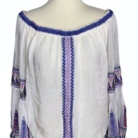 FREE PEOPLE FP embroidered off-shoulder peasant top size XS - Picture 2 of 11